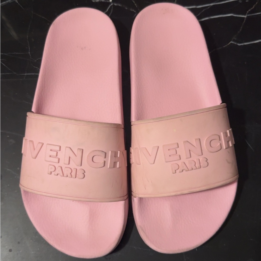Pink givenchy pool slides